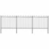 vidaXL Cl&ocirc;ture de jardin avec arceau en acier 504 x 150 cm Noir