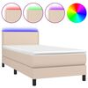 vidaXL Sommier &agrave; lattes de lit matelas et LED Cappuccino 90x190cm