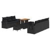vidaXL Ensemble de canap&eacute; de jardin 10 pc 7-Nombre de places Noir