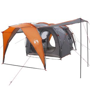 vidaXL Tente tunnel Gris et orange 382 x 262 x 214 cm