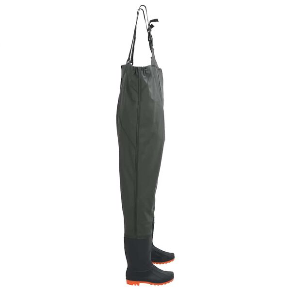 vidaXL Cuissardes avec bottes vert fonc&eacute; taille 45
