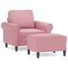 vidaXL Fauteuil avec repose-pied Rose 60 cm Velours