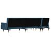 vidaXL Canap&eacute;-lit en forme de L bleu 271x140x70 cm velours
