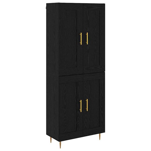 vidaXL Haut Armoire Ch&ecirc;ne noir 69,5 x 34 x 180 cm Bois d'ing&eacute;nierie
