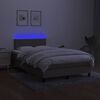 vidaXL Sommier &agrave; lattes de lit avec matelas LED Taupe 120x200 cm Tissu