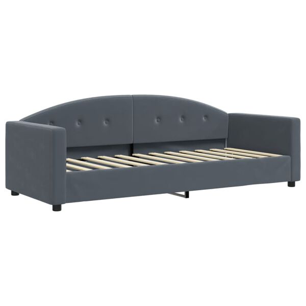 vidaXL Lit de jour avec gigogne et matelas gris foncé 80x200cm velours