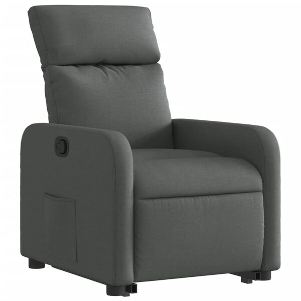 vidaXL Fauteuil inclinable Gris fonc&eacute; Tissu