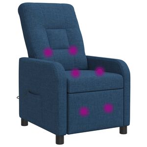 vidaXL Fauteuil de massage inclinable Bleu Tissu