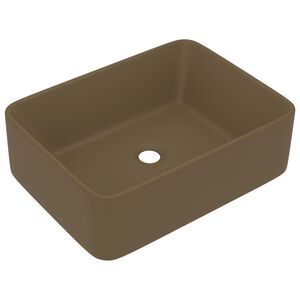 vidaXL Lavabo de luxe Cr&egrave;me mat 41x30x12 cm C&eacute;ramique