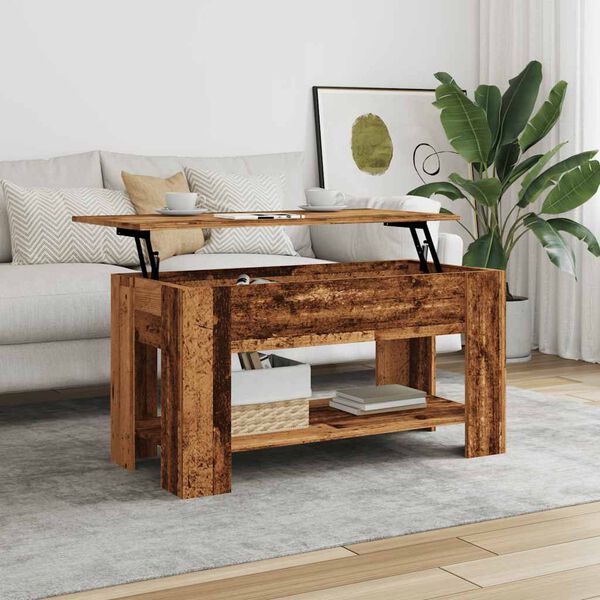 vidaXL Table basse vieux bois 101x49x52 cm bois d'ing&eacute;nierie