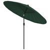 vidaXL Parasol d'ext&eacute;rieur avec m&acirc;t en aluminium 270 cm Vert