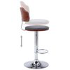 vidaXL Tabourets de bar lot de 2 gris fonc&eacute; bois courb&eacute; et tissu