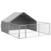 vidaXL Niche d'ext&eacute;rieur pour chien enclos 4x3x1,9 m acier galvanis&eacute;