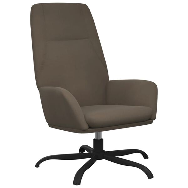 vidaXL Chaise de relaxation avec tabouret Gris fonc&eacute; Tissu microfibre