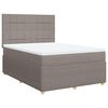 vidaXL Sommier &agrave; lattes de lit avec matelas Taupe 140x190 cm Tissu