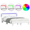 vidaXL Cadre de lit avec LED sans matelas blanc 120x200 cm