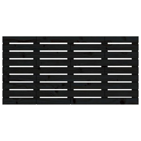 vidaXL T&ecirc;te de lit murale Noir 126x3x63 cm Bois massif de pin