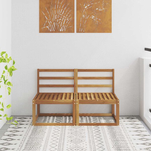 vidaXL 2 Pi&egrave;ce Sofa de milieu ext&eacute;rieur Bois d'Acacia Massif Naturel