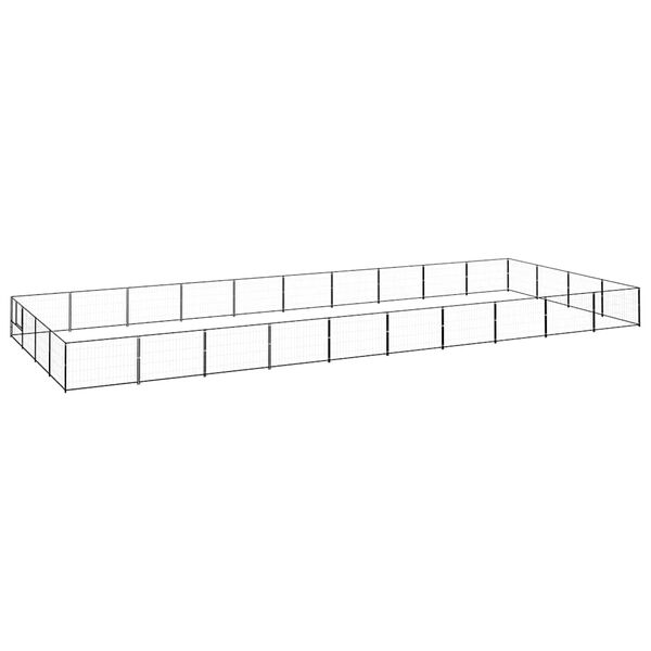 vidaXL Chenil Noir 40 m&sup2; Acier