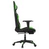 vidaXL Chaise de jeu avec repose-pied Noir et vert Similicuir
