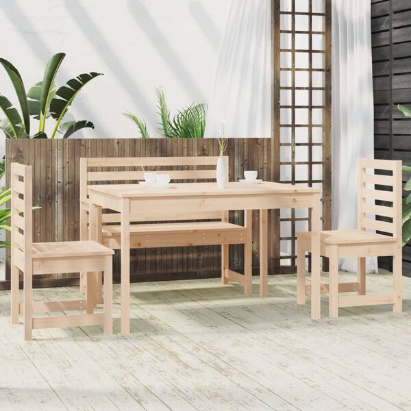 vidaXL Ensemble à manger de jardin 4 pcs bois massif de pin