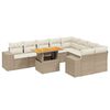 vidaXL Salon de jardin avec coussins 10 pcs beige r&eacute;sine tress&eacute;e