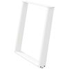 vidaXL Pieds de table &agrave; manger en U 2 pi&egrave;ces Blanc 70 x (72-73) cm Acier