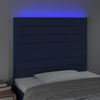 vidaXL T&ecirc;te de lit &agrave; LED Bleu 100x5x118/128 cm Tissu