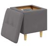 vidaXL Pouf de rangement avec coussin Gris 40 x 40 x 45 cm Simili cuir