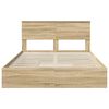vidaXL Lit de Rangement Ch&ecirc;ne Sonoma 140 x 190 cm Bois d'ing&eacute;nierie
