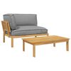 vidaXL Ensemble de Canap&eacute;s Uni 2 pcs Gris Bois d'Acacia Massif