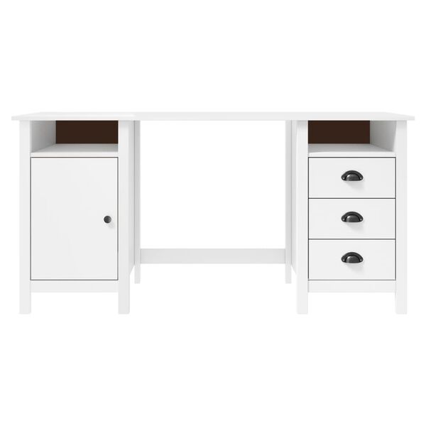 vidaXL Bureau Hill Blanc 150x50x74 cm Bois de pin solide