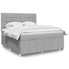 vidaXL Sommier &agrave; lattes de lit avec matelas Gris clair 180x200cm Tissu