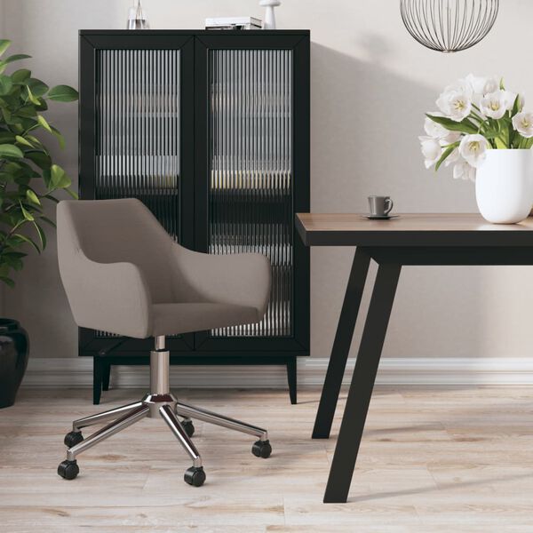 vidaXL Chaise pivotante de salle &agrave; manger Taupe Tissu