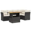 vidaXL Salon de jardin 5 pcs avec coussins noir r&eacute;sine tress&eacute;e