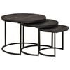 vidaXL Tables basses gigognes 3 pc Noir 54 x 54 x 40 cm
