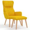 vidaXL Chaise de d&eacute;tente et repose-pied Jaune moutarde Velours