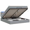 vidaXL Lit coffre avec matelas et LED Gris clair 140 x 200 cm Tissu
