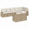 vidaXL Ensemble de canap&eacute; de jardin 8 pc Beige et blanc polyrotin