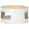 vidaXL Table basse Blanc 68x68x36 cm Bois de manguier solide