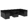 vidaXL Salon de jardin 11 pcs avec coussins noir r&eacute;sine tress&eacute;e