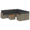 vidaXL Salon de jardin 9 pcs avec coussins gris r&eacute;sine tress&eacute;e