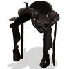vidaXL Selle, bridon et col de poitrine Cuir v&eacute;ritable 16 po Noir