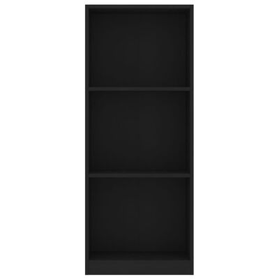 vidaXL Bibliothèque à 3 niveaux noir 40x24x109 cm bois d'ingénierie