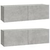 vidaXL Meubles TV 2 pcs Gris b&eacute;ton 100x30x30 cm Bois d'ing&eacute;nierie