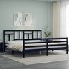 vidaXL Cadre de lit sans matelas noir 200x200 cm bois massif