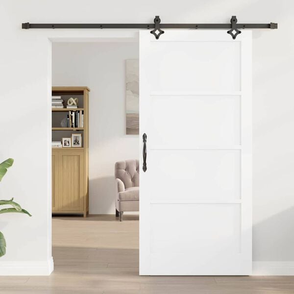 vidaXL Porte coulissante ORKDAL Blanc 93 x 202 cm Pin massif