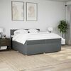 vidaXL Sommier &agrave; lattes de lit avec matelas Gris fonc&eacute; 200x200cm Tissu