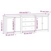 vidaXL Buffet Blanc 210x35x80 cm Bois massif de pin