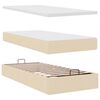 VidaXL Cadre de lit ottoman avec matelas crème 180x200 cm tissu